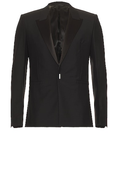 Shop Givenchy Slim Hook Blazer Jacket In Black