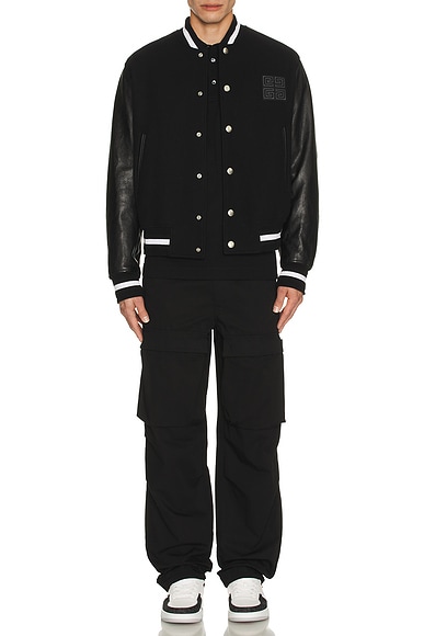Mix Material Varsity Jacket