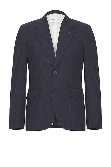 Givenchy Notch Lapel Jacket in Dark Blue