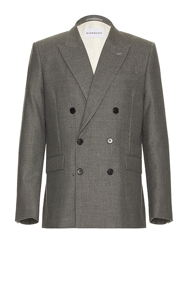 Givenchy Peak Lapel Jacket in Light Grey Melange