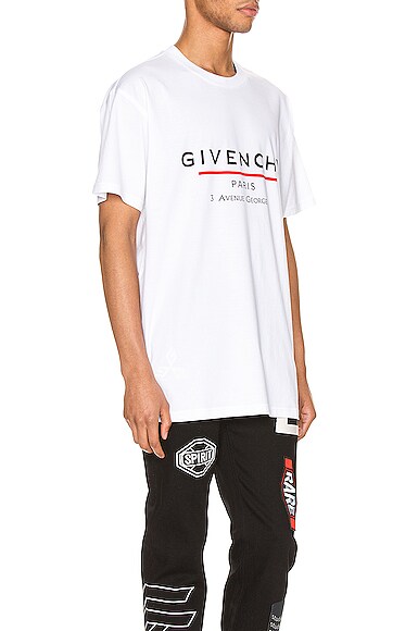 GIVENCHY GIVENCHY OVERSIZED ADDRESS TEE IN WHITE,GIVE-MS258