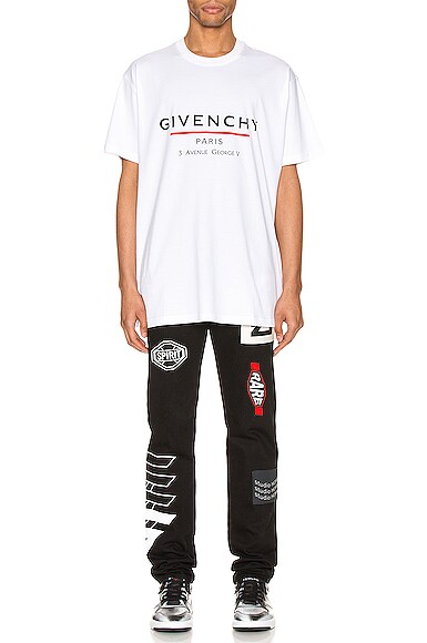GIVENCHY GIVENCHY OVERSIZED ADDRESS TEE IN WHITE,GIVE-MS258