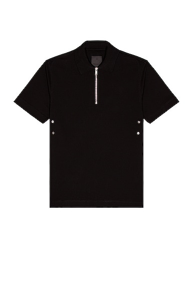 Givenchy Classic Fit Zip Polo With Eyelets in Black