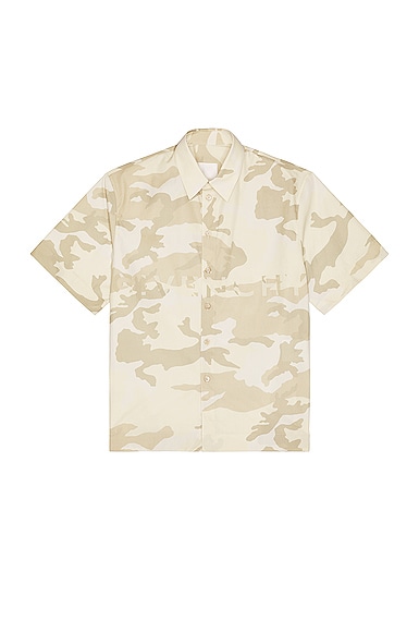 Givenchy Boxy Fit Print Shirt in Beige