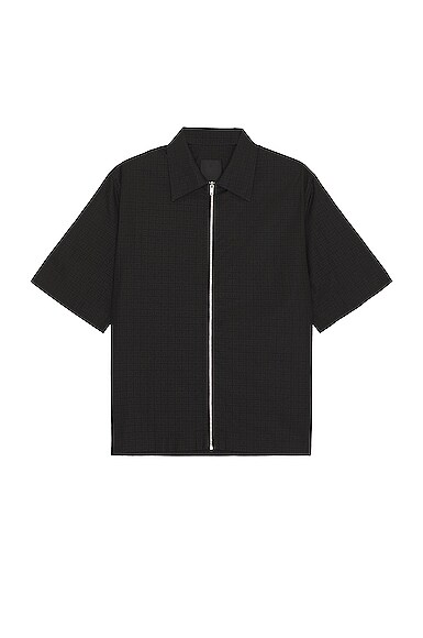 Short Sleeves Boxy Fit Zipped Shirt