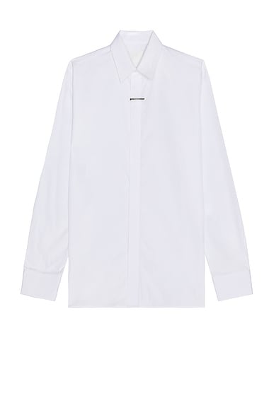 Givenchy Formal Metal Clip Shirt in White