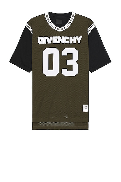 Givenchy Double Layer Tee in Black & Khaki