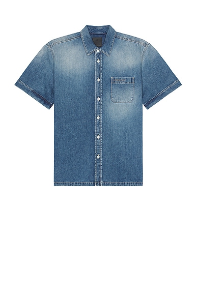 Givenchy Short Sleeve Shirt in Indigo Blue