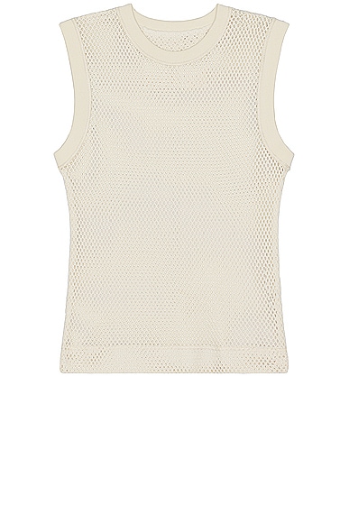 Givenchy Shrunken Inside Out Sleeveless Base in Off White