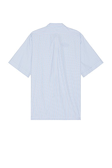 Shop Givenchy Short Sleeve Pocket Shirt In Light Blue