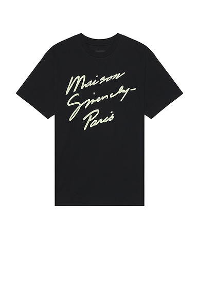 Givenchy Regular Fit Tee in Black & Green