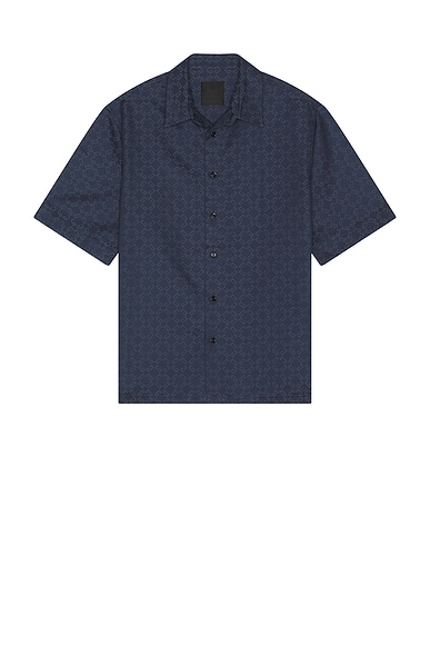 Givenchy Monogram Jacquard Shirt in Grey & Blue