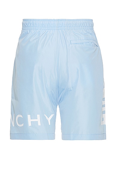 Shop Givenchy Long Swimshort In Baby Blue