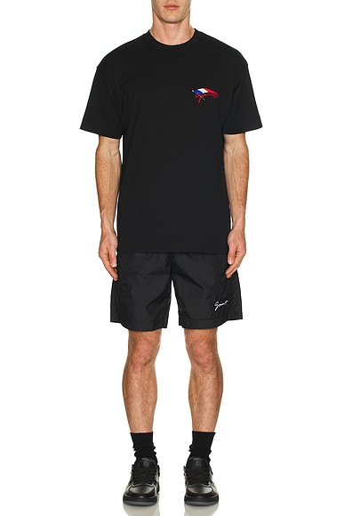 Long Logo Embroidery Swim Short