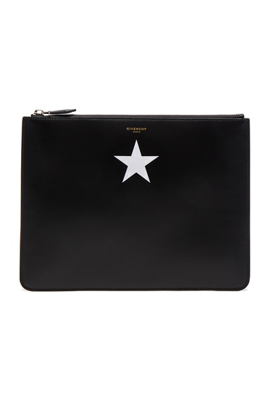 White Star on Leather Pouch