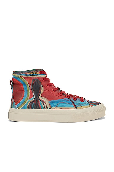 Givenchy City High Top Sneaker in Red