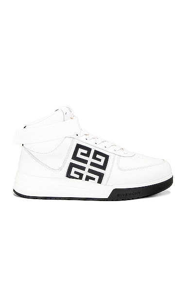 G4 High Top Sneaker In White & Black