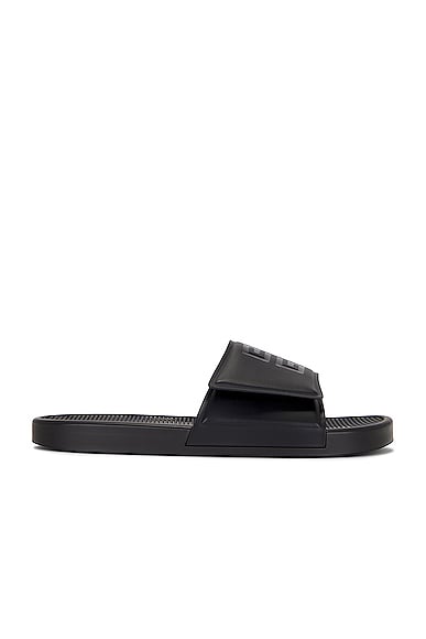 Givenchy Slide Scratch Flat Sandal in Black & White