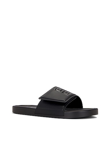 Shop Givenchy Slide Scratch Flat Sandal In Black & White