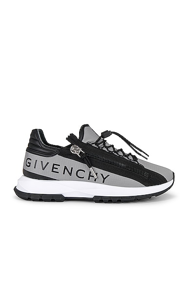 Givenchy Men's Spectre Runner Sneakers In 4g Synthetic Fiber With Zip In Grey