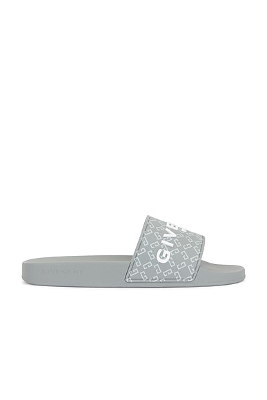 Givenchy Slide Flat Sandal in Medium Grey