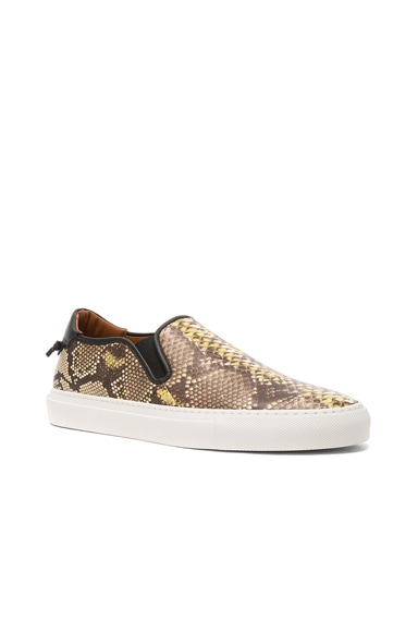 Python Printed Slip On Printed Leather Sneakers
