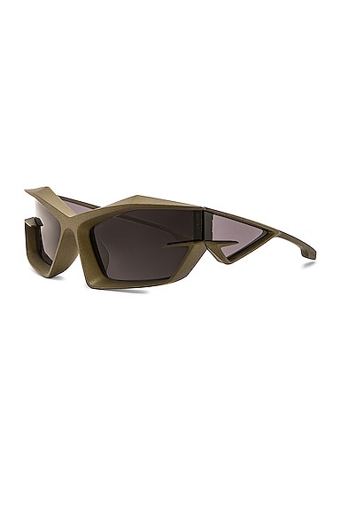 Shop Givenchy Giv Cut Sunglasses In Matte Green