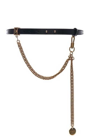 Givenchy Shiny Leather One Buckle Belt in Black | FWRD