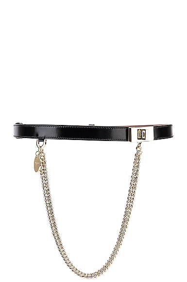 GIVENCHY TURNLOCK CHAIN LEATHER BELT,GIVE-WA50