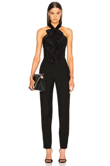 Givenchy Bow Front Cross Back Jumpsuit in Black | FWRD