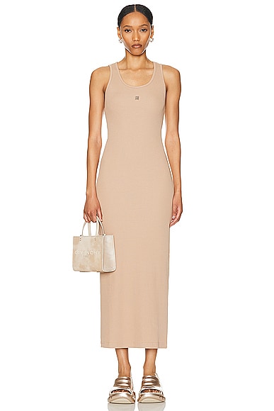 Givenchy Rib Tank Dress in Beige Cappuccino