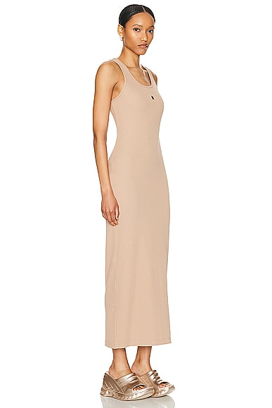 Shop Givenchy Rib Tank Dress In Beige Cappuccino