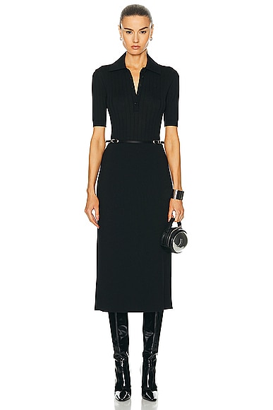 Givenchy Silk Ribbed Dress in Black