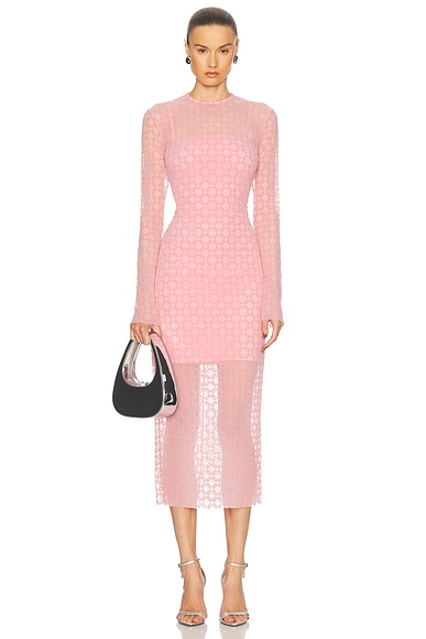 Givenchy Tulle Midi Dress in Skin Rose