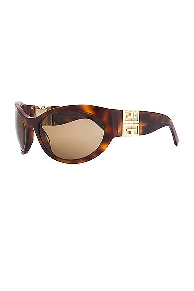 Shop Givenchy 4g Sunglasses In Blonde Havana & Brown
