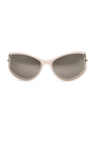 Givenchy Oval Sunglasses In Shiny Opaline White