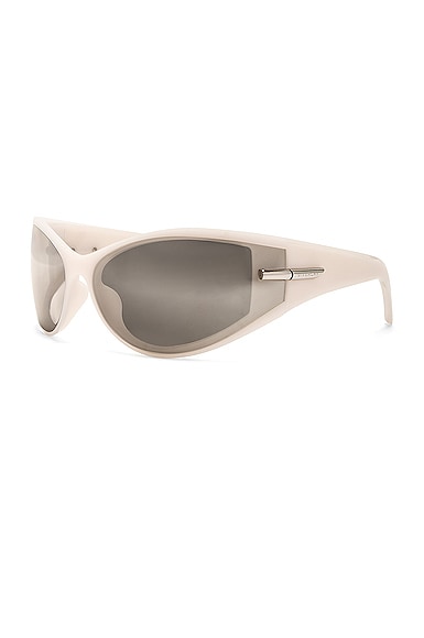 Shop Givenchy Oval Sunglasses In Shiny Opaline White