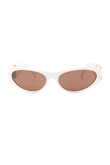 Givenchy 4G Acetate Sunglasses in Shiny White & Brown