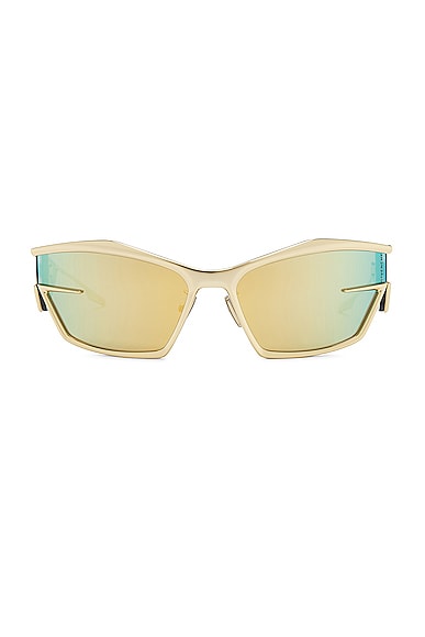 Givenchy Giv Cut Sunglasses in Shiny Endura Gold & Brown Mirror