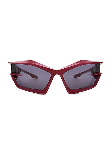 Shop Givenchy Giv Cut Sunglasses In Shiny Red & Smoke