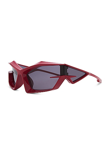 Shop Givenchy Giv Cut Sunglasses In Shiny Red & Smoke
