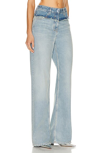 Givenchy Mixed Wide Leg In Pale Blue