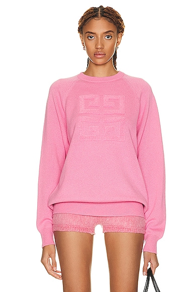 Givenchy 4g Logo Cashmere Sweater In Rose-pink