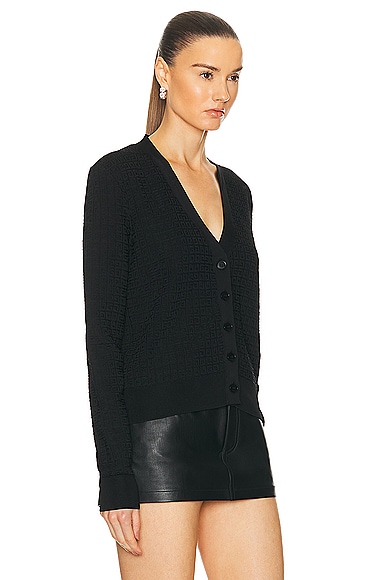 Shop Givenchy V Neck Cropped Cardigan In Black