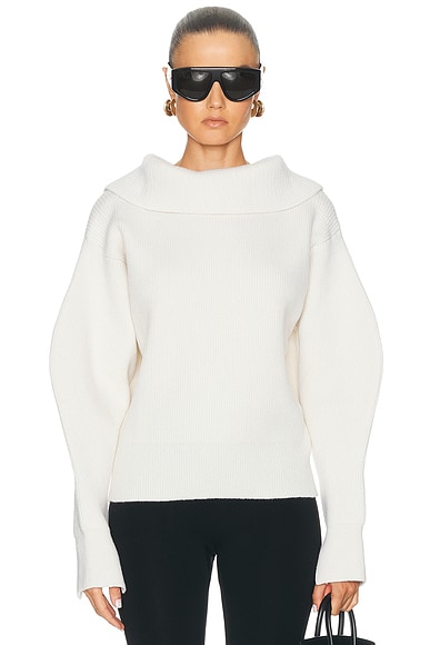 High Neck Slashed Sweater