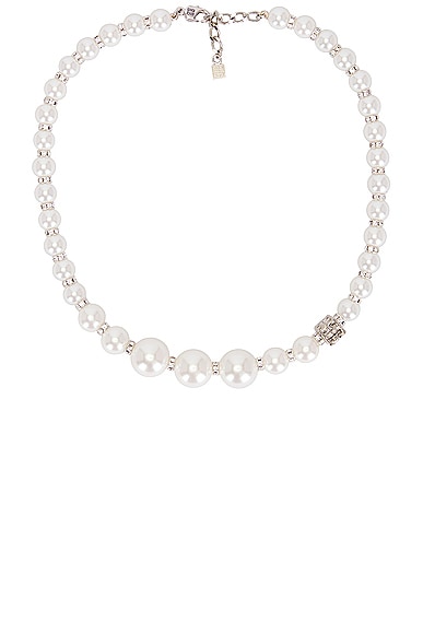 Givenchy Pearl Necklace in White & Silvery