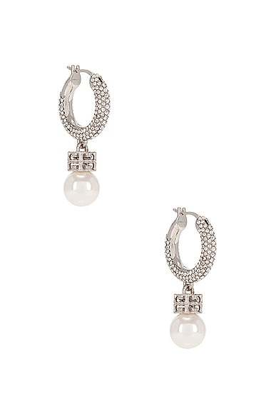 Pearl Crystal Hoop Earrings