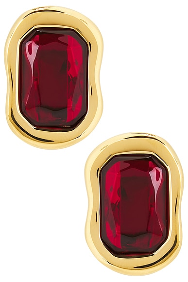 Givenchy Sculptural Earrings in Golden & Red