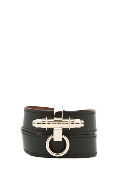 Givenchy 3-Row Bracelet in Black Leather | FWRD