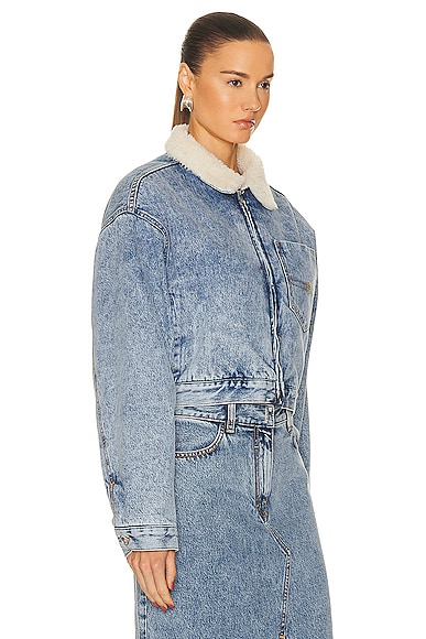 Shop Givenchy Cropped Jacket In Light Blue